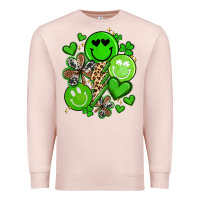 Pale Pink st patrick's day green smile Premium Sweatshirt - Artiststas