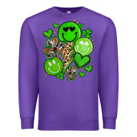 Purple st patrick's day green smile Premium Sweatshirt - Artiststas