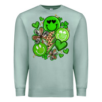 Seafoam st patrick's day green smile Premium Sweatshirt - Artiststas