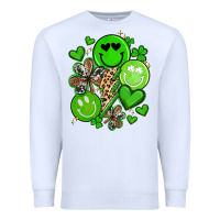 White st patrick's day green smile Premium Sweatshirt - Artiststas
