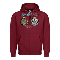 Burgundy Jingle Bell Rockin Zipper Hoodie - CowhideDigitalArt