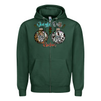 Sports Green Jingle Bell Rockin Zipper Hoodie - CowhideDigitalArt