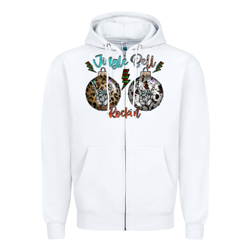 Jingle Bell Rockin Zipper Hoodie by CowhideDigitalArt | Teevron