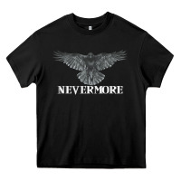 Black Hot Trend Raven Nevermore Poetry Halloween Edgar Allan Poe Heavy Core Tee - lanVoArt