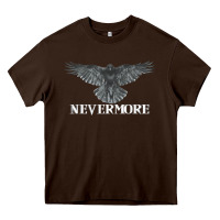Chocolate Brown Hot Trend Raven Nevermore Poetry Halloween Edgar Allan Poe Heavy Core Tee - lanVoArt
