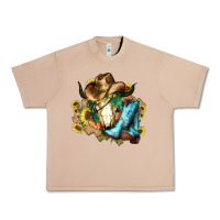 Burro Cow skull Cowboy boots hats sunflowers Urban Heavy Tee - HowdyJamesFarm
