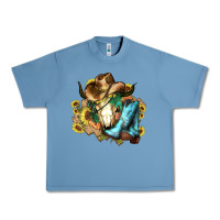 Pebble Blue Cow skull Cowboy boots hats sunflowers Urban Heavy Tee - HowdyJamesFarm