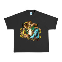 Pigment Black Cow skull Cowboy boots hats sunflowers Urban Heavy Tee - HowdyJamesFarm