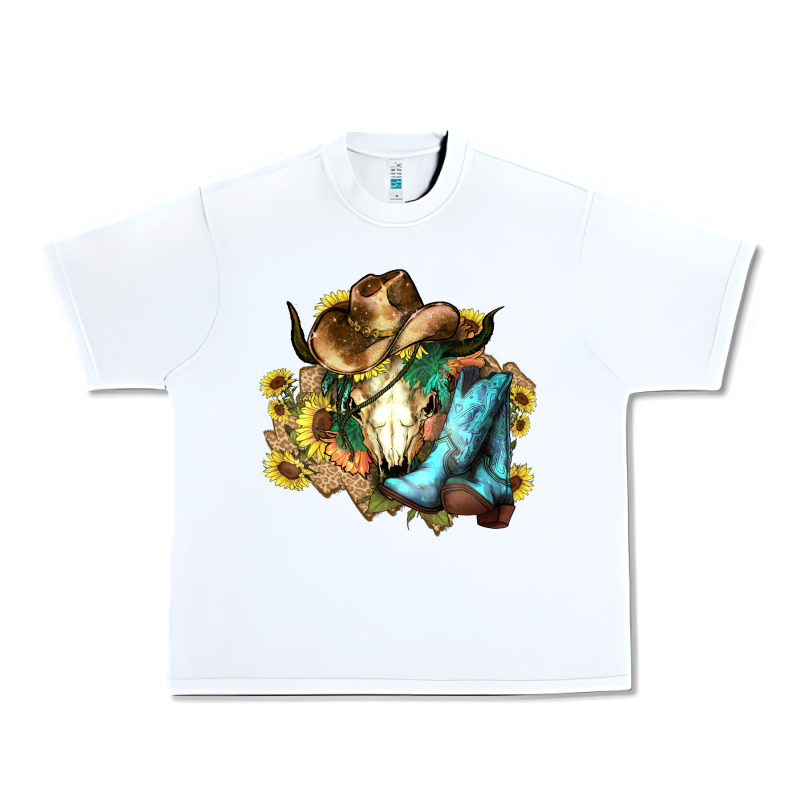 Cow Skull Cowboy Boots Hats Sunflowers Urban Heavy Tee by HowdyJamesFarm | Teevron