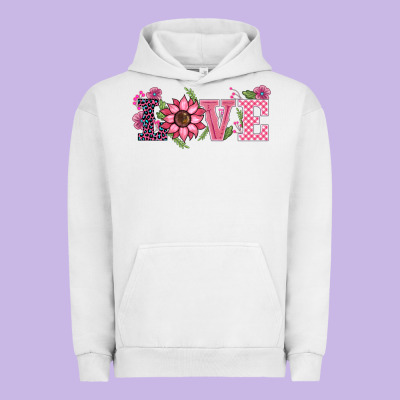 Walentine's Day Love Sunflower Urban Hoodie Designed By Barkaloodesign