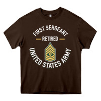 Chocolate Brown first sergeant 1sg retired army military retirement gifts long sleeve Heavy Core Tee - lanVoArt