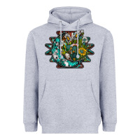 Heather Grey aztec moon Heavyweight Hoodie - SublimationCraftShop