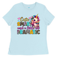 Baby Blue cute smart and a little bit dramatic Ladies Tee - Artiststas