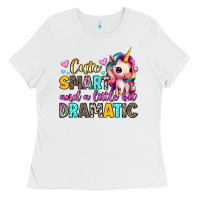 White cute smart and a little bit dramatic Ladies Tee - Artiststas