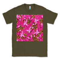Army Green breast cancer with ribbon and butterfly seamless p Classic Tee - texasbilliewilder