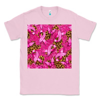 Bubblegum Pink breast cancer with ribbon and butterfly seamless p Classic Tee - texasbilliewilder