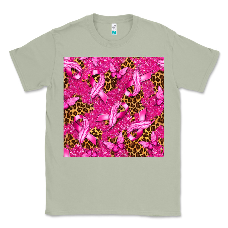 Breast Cancer With Ribbon And Butterfly Seamless P Classic Tee by texasbilliewilder | Teevron