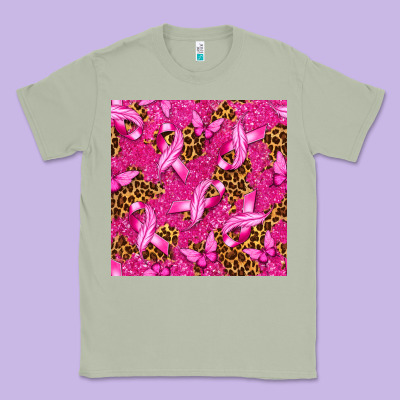 Breast Cancer With Ribbon And Butterfly Seamless P Classic Tee Designed By Texasbilliewilder