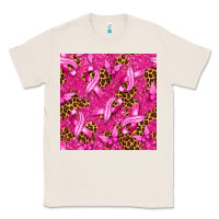 Natural breast cancer with ribbon and butterfly seamless p Classic Tee - texasbilliewilder