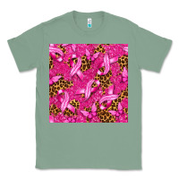 Sage breast cancer with ribbon and butterfly seamless p Classic Tee - texasbilliewilder