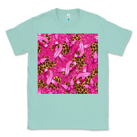 Seafoam breast cancer with ribbon and butterfly seamless p Classic Tee - texasbilliewilder