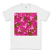 White breast cancer with ribbon and butterfly seamless p Classic Tee - texasbilliewilder