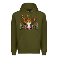Army Green show mom baby cow Premium Hoodie - Jasminsmagicworld