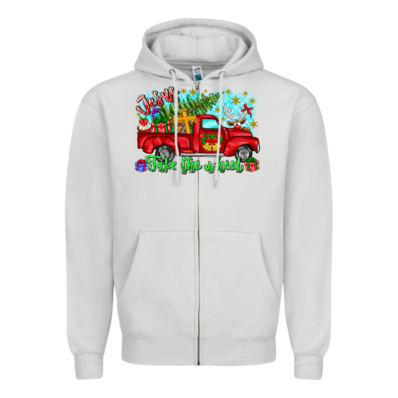 Jesus Take The Wheel Zipper Hoodie by CowhideDigitalArt | Teevron
