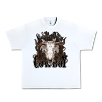 White Simmer down Cowboy Urban Heavy Tee - HowdyJamesFarm