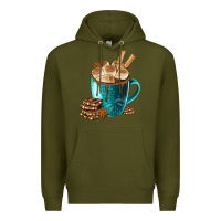 Army Green Chocolate And Coffee Premium Hoodie - FaDigitalArtStudio