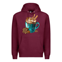 Burgundy Chocolate And Coffee Premium Hoodie - FaDigitalArtStudio