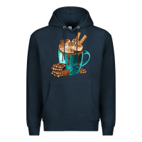 Navy Chocolate And Coffee Premium Hoodie - FaDigitalArtStudio