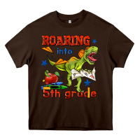 Chocolate Brown roaring into 5th grade Heavy Core Tee - BundleAndBundleShop