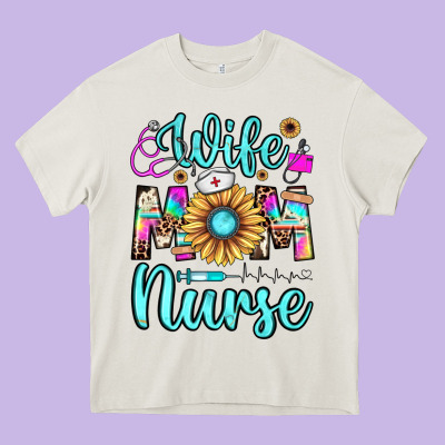 Wife Mom Nurse Heavy Core Tee Designed By Jahusdesignshop