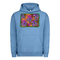 Pigment Pebble Blue mardi gras mask background Urban Hoodie - BarkalooDesign