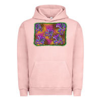 Pigment Salmon mardi gras mask background Urban Hoodie - BarkalooDesign