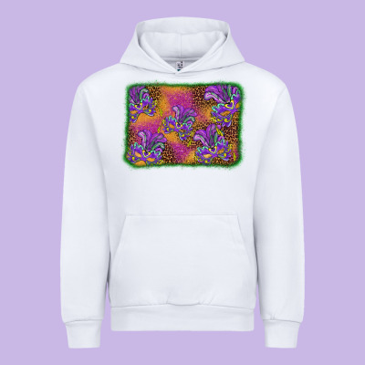 Mardi Gras Mask Background Urban Hoodie Designed By Barkaloodesign