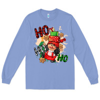 Colony Blue ho ho ho girl gnome Long Sleeve Tee - CowGirlArtShop