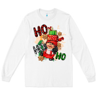 White ho ho ho girl gnome Long Sleeve Tee - CowGirlArtShop