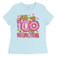Baby Blue little miss 100 days smarter Ladies Tee - Artiststas