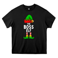 Black Boss Elf Matching Family Christmas Heavy Core Tee - lanVoArt