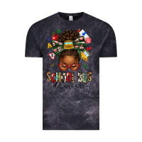 Cloud Black school bus driver afro messy bun Vintage Tee - texasbilliewilder