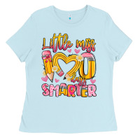 Baby Blue little miss 100 days smarter Ladies Tee - Artiststas