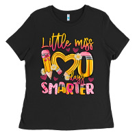 Black little miss 100 days smarter Ladies Tee - Artiststas