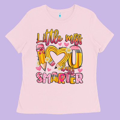 Little Miss 100 Days Smarter Ladies Tee Designed By Artiststas
