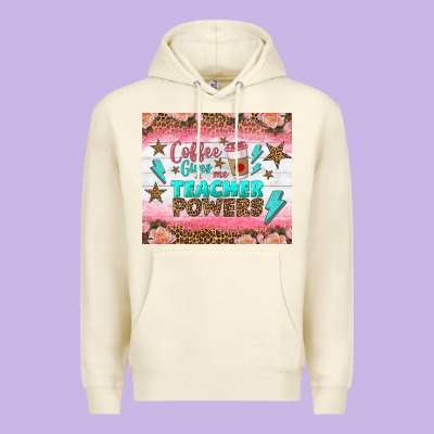 Coffee Gives Me Teacher Powers Tumbler Premium Hoodie Designed By Bundleandbundleshop
