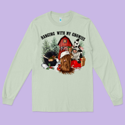 Hanging With My Gnomies Long Sleeve Tee Designed By Cowgirlartshop
