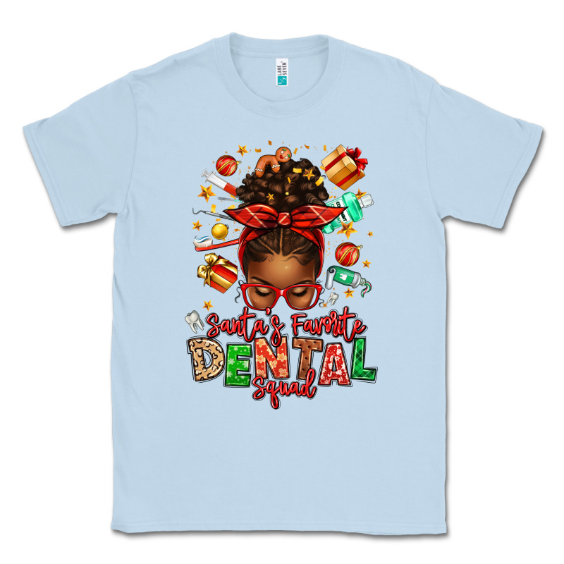 Santa's Favorite Dental Squad Afro Messy Bun Classic Tee by texasbilliewilder | Teevron