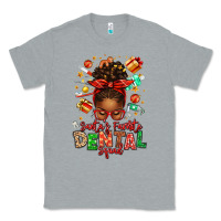 Heather Grey Santa's Favorite Dental Squad Afro Messy Bun Classic Tee - texasbilliewilder
