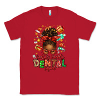 Red Santa's Favorite Dental Squad Afro Messy Bun Classic Tee - texasbilliewilder